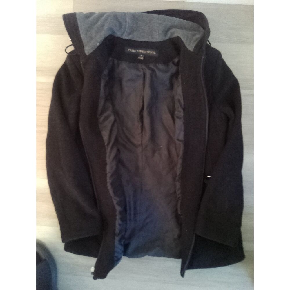 Fleet Street 80% Wool, Soft, Hooded Zip-Front Coat, Women's Size M.